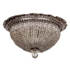 Antique A beaded crystal flush mount