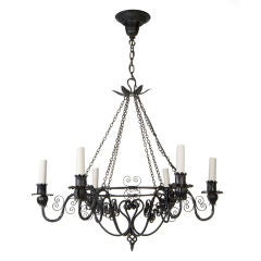 A six-light filigree chandelier