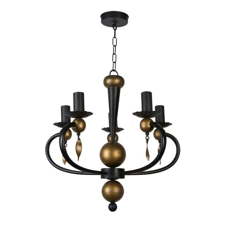 A vintage five-light chandelier
