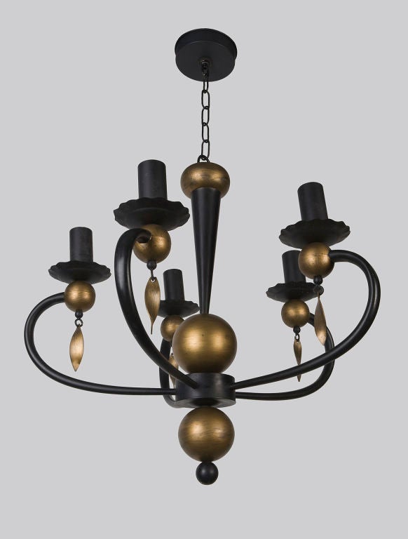 Late 20th Century A vintage five-light chandelier