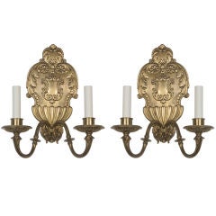 A pair of double-light sconces by the Sterling Bronze Co. 12