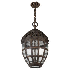 A fine Arts and Crafts period wrought iron lantern