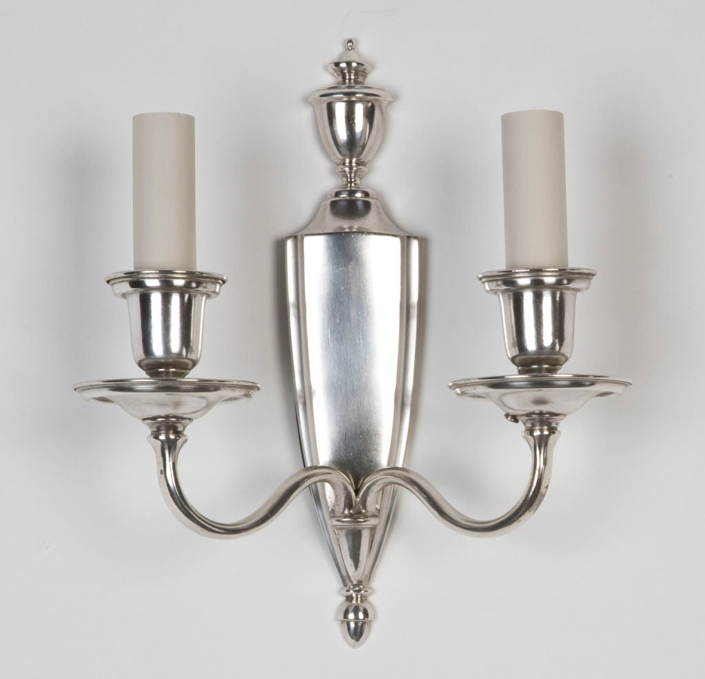 A pair of silver Bradley and Hubbard sconces