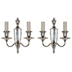 A pair of silver Bradley and Hubbard sconces