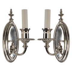 A pair of nickel plated sconces