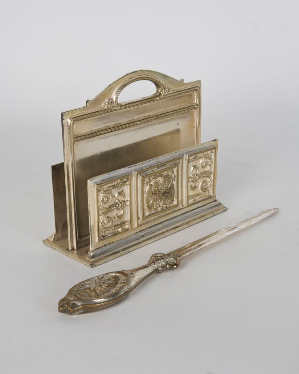 American A silverplate desk set by the Sterling Bronze Co.