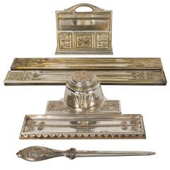 A silverplate desk set by the Sterling Bronze Co.