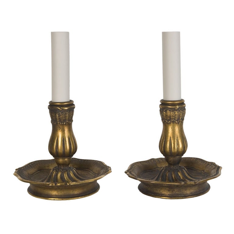 Baroque Candelabra Lamps Signed by E. F. Caldwell in Aged Bronze, Circa 1910s For Sale