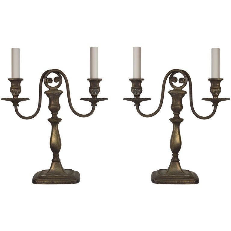 A pair of silverplate candelabra by E. F. Caldwell 