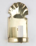 A pair of traditional scallop-topped brass sconces