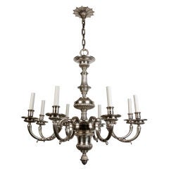 Antique An eight-light silver chandelier by E. F. Caldwell