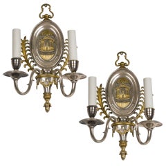 A pair of silver and brass sconces by E. F. Caldwell 7