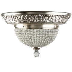 A beaded crystal flush mount