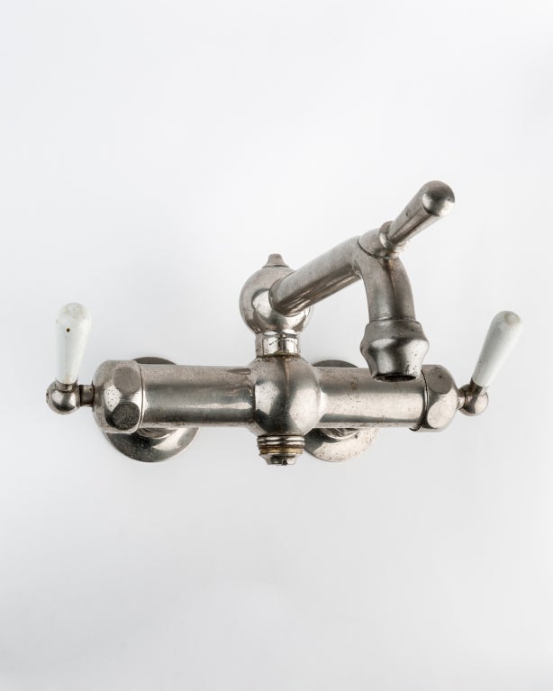 Nickeled Wall-Mount Faucet