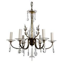 Six-Light Crystal-Dressed Chandelier