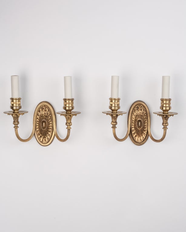 Bronze Pair of Baroque Style Sconces