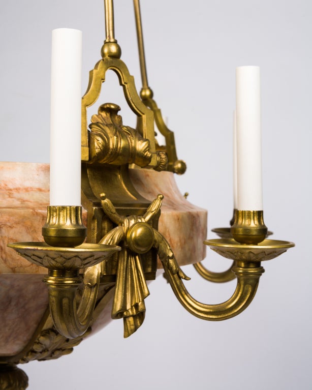 American Massive Marble Inverted Dome Chandelier