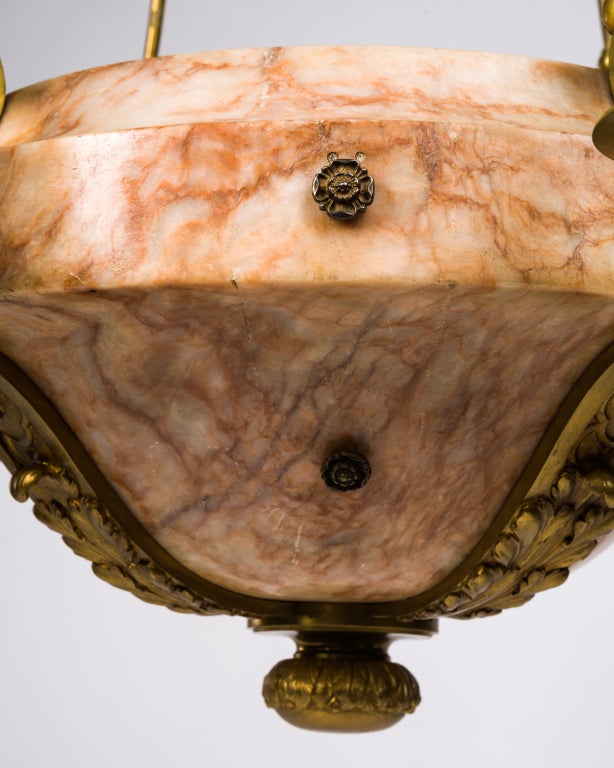20th Century Massive Marble Inverted Dome Chandelier