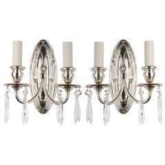 Pair of Silverplate Sconces