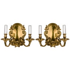 Pair of Brass Sconces by E. F. Caldwell