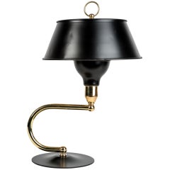 Mid-Century Enameled Brass Table Lamp