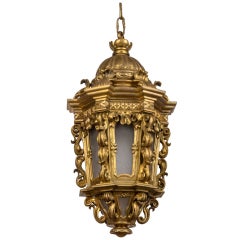 An Ornate Gilt Bronze Lantern