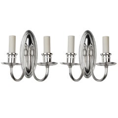 Pair of Silverplate Sconces
