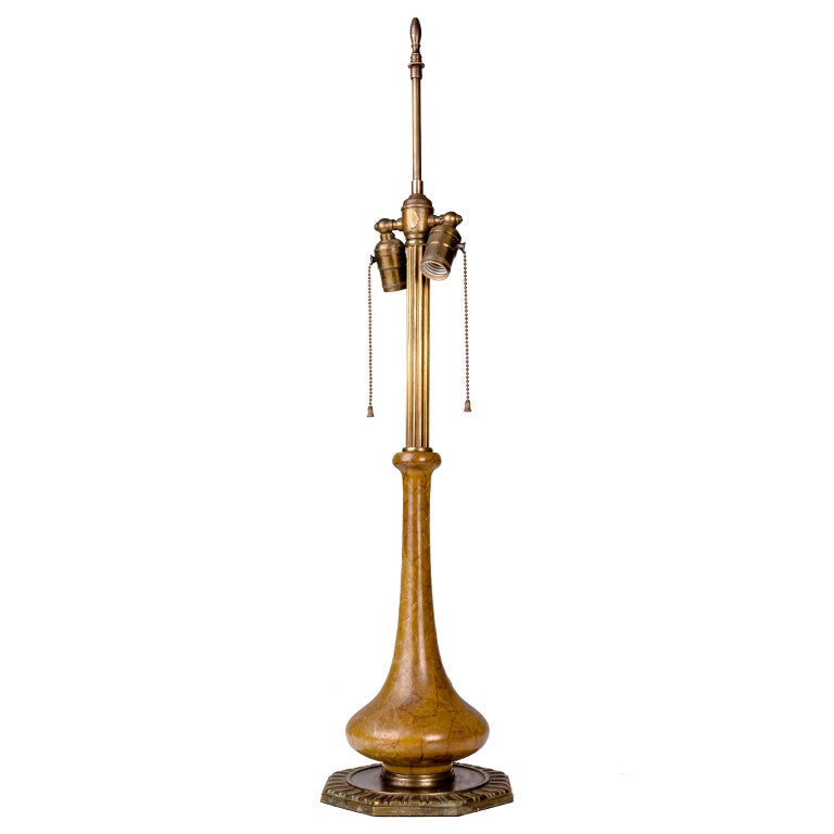 A Painted Brass Bradley & Hubbard Table Lamp