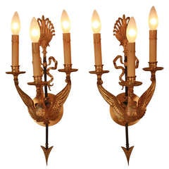 Pair of Empire Style Bronze Wall Sconces