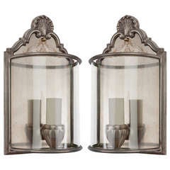 A Pair Of Silverplated Sconces By Sterling Bronze Co.