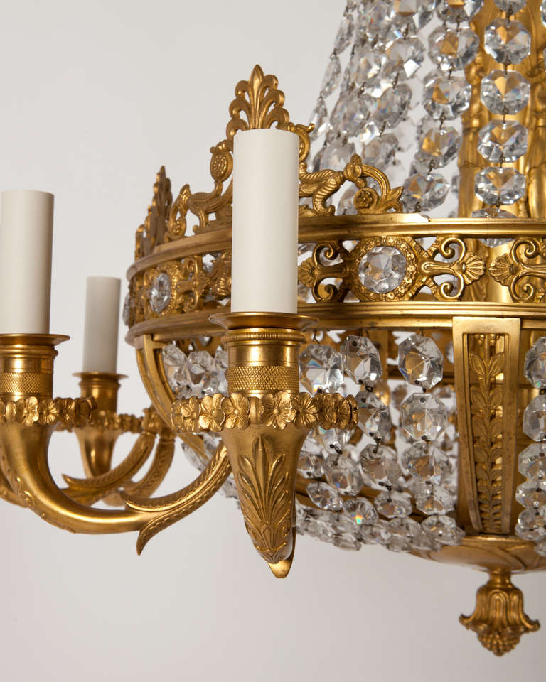 American Gilt Bronze Chandelier by E. F. Caldwell