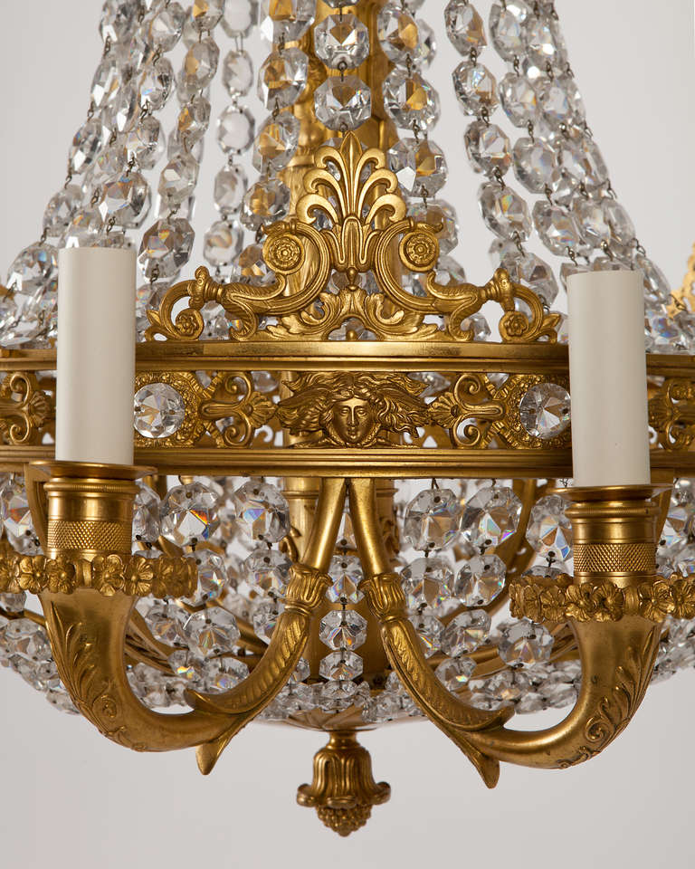 Gilt Bronze Chandelier by E. F. Caldwell In Excellent Condition In New York, NY