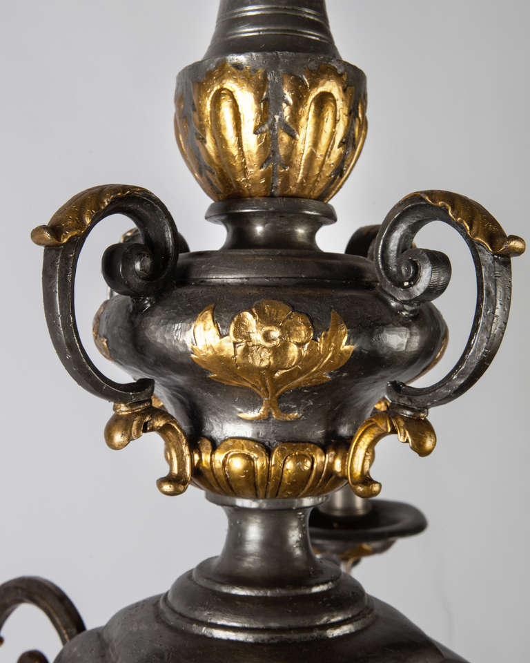 Original Pewter and Gilt Chandelier by E.F. Caldwell 2