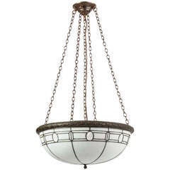 A Leaded Inverted Dome Chandelier