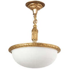 A Gilded Inverted Dome Chandelier