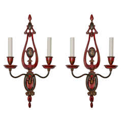 Hand-Painted Chinoiserie Sconces by E.F. Caldwell 10
