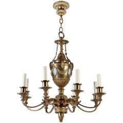 Antique Scroll Arm Cameo Chandelier by Pettingell Andrews Co.