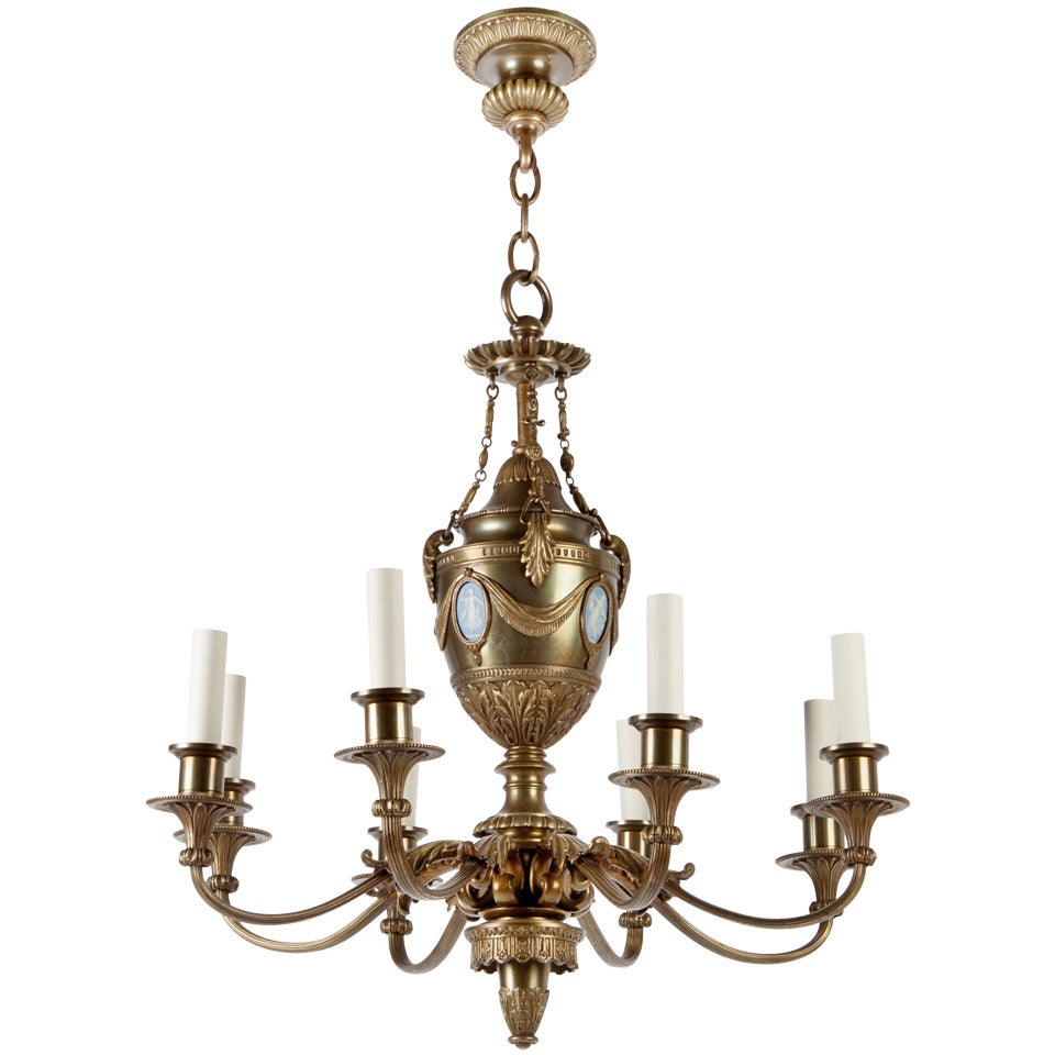 Scroll Arm Cameo Chandelier by Pettingell Andrews Co.