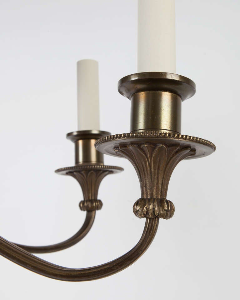 20th Century Scroll Arm Cameo Chandelier by Pettingell Andrews Co.