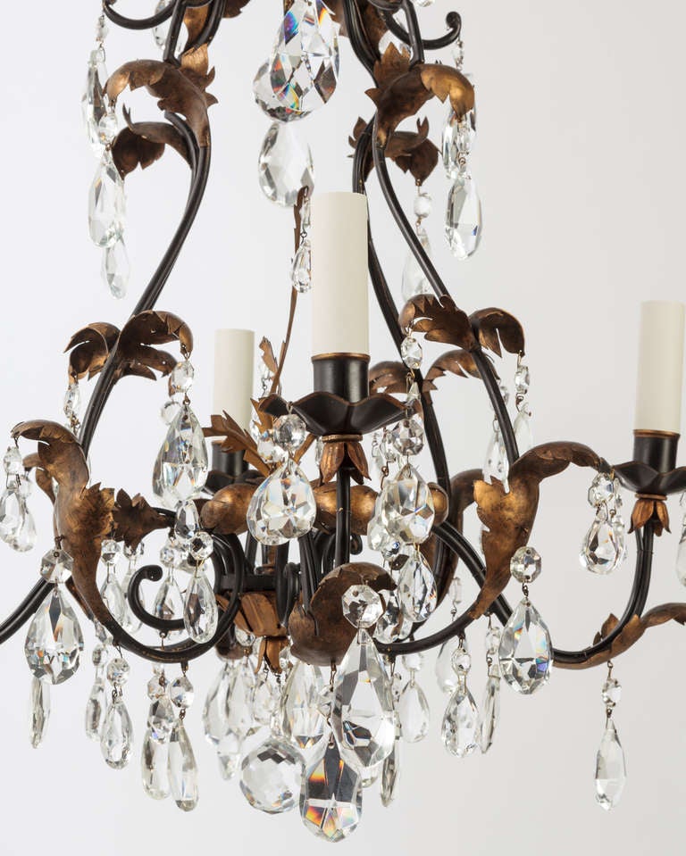 A Four-light Crystal Chandelier In Excellent Condition In New York, NY