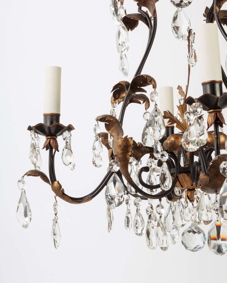 Mid-20th Century A Four-light Crystal Chandelier