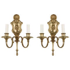 A Pair Of Baroque Brass Sconces