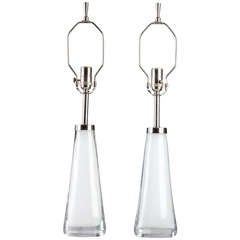 A Pair Of Orrefors Lamps