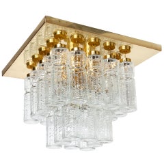 Vintage Flush Mount with Hollow Glass Prisms
