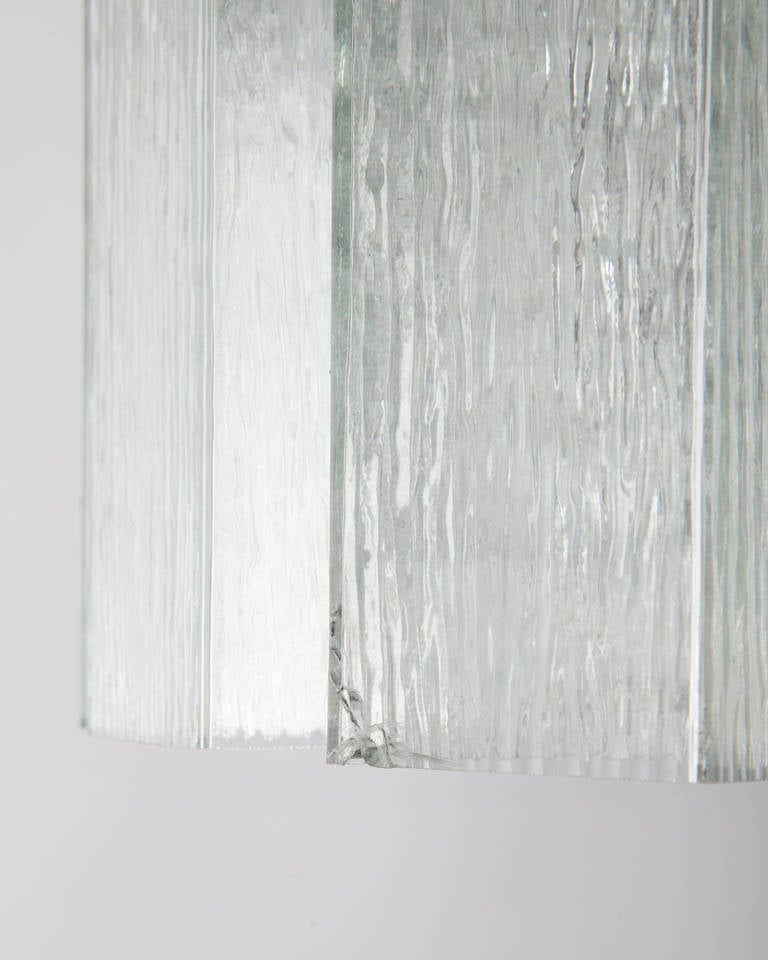 Textured Rectangular Glass Chandelier 2