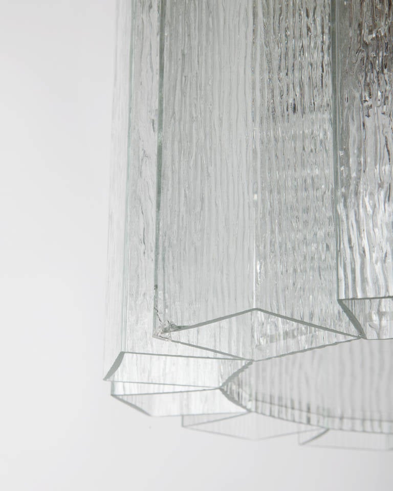 Textured Rectangular Glass Chandelier 1