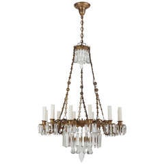 A two-tier Gothic Revival crystal chandelier