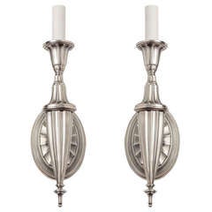 A Pair Of Fluted Torchiere Sconces