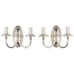 A Pair Of Sterling Bronze Sconces