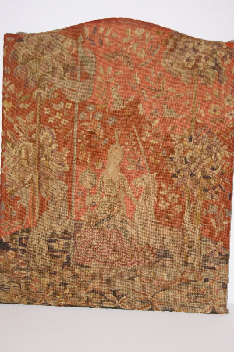 Needlepoint Pannel of Lady and Unicorn 1